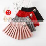 Sprint Autumn Vintage Kid Girl Pleated Skirt Children Girl Solid Pu Leather Pleated Skirt Short School Girl Skirt for 4-8T thumbnail-3