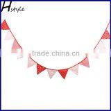 Red and White Star Dot Pattern Fabric Bunting 12 Flag Christening Baby Shower PL001 thumbnail-2