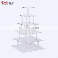 Retail Store Cupcake Stand Holder Clear Square 105 Cup 6 Tiers Acrylic Cupcake Shelf thumbnail-5