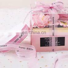 Low MOQ Wholesale Custom Single Double Face Satin Ribbon Printed Satin Sateen Ribbon With Logo thumbnail-1
