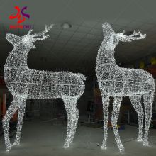 Outdoor Christmas Light Sculptures Led 3d Deer Motif Light For Shopping Mall Decoration