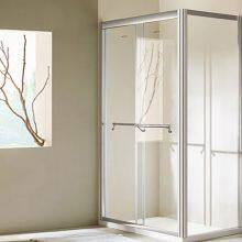 Manufacture Custom Curve Arc With Frame Sliding Tempered Glass Hotel Room Shower Partition Glass thumbnail-1