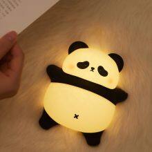 Hot Sale Bedroom Soft Light Sleeping Bedside Lamp Silicone Pat Pat Lamp Mobile Phone Holder Children Panda Night Light thumbnail-6