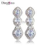 Factory Wholesale Best Quality Zircon Jewelry Baguette Multi Colored Stones Earrings thumbnail-4