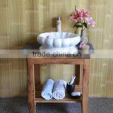 Natural White Marble Stone Bathroom Sink For Indoor Decoration thumbnail-3