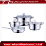 Stainless Steel Cookware Set in 8 Pieces, with Saucepan, Casserole and Frying Pan