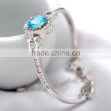 Classic Colorful 18K Gold Plating Austrian Round Crystals Bangle Bracelet for Women thumbnail-6