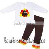 Beautiful turkey applique girl set