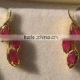 Gold Ear Ring With Ruby thumbnail-1