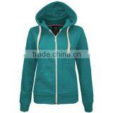 Ladies Plain Zip Hoodies Fleece Jacket Womens