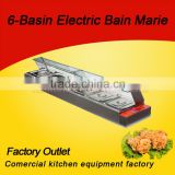 Guangzhou commercial kitchen equipment factory 6-basin eelectric bain marie