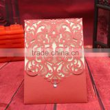 Pearl paper material Laser Cut Pocket Wedding Invitations For Arabic / Muslim