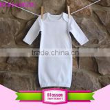 Children Apparel White Long Sleeve Design Jumper Baby Romper Wholesale Baby Clothes Blank Dress Romper Boy Cotton Night Gowns
