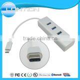 Type C USB 3.0 to USB3.0 4 Ports Hub + Type-C Female Charging Port thumbnail-2