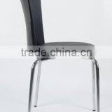 Super Cheap Wholesale Black Restraunt Stacking Dining Tube Plastic Chair With Cushion PM124 thumbnail-3