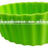 A03-10 Green Oval Silicone Cake Moulds /silicone Cupcake Mould/ Muffin Mould thumbnail-1