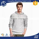 fashion oem drawstrip no zipper pullovers 100% cotton long sleeve pockets on the chest grey men hoodie