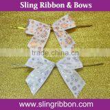 Prined Satin Ribbon Bow With Wire Twist Tie thumbnail-1