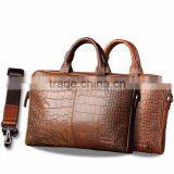 QIALINO Genuine Leather briefcase business bag leather briefcase shoulder straps for macbook 12/13/15 inch