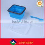 FDA Approve Food Grade Collapsible Silicone Lunch Box Portable Bento Box Disposable Food Containers 600 ml thumbnail-1