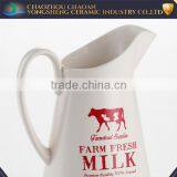 Eco-friendly White Ceramic House Milk Frothing Pitcher With Prints thumbnail-2