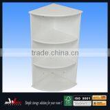 Triangle 3 Shelves Design White Finish Corner Bathroom Furniture thumbnail-1