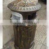 Outdoor Unique Cast Iron Trash Can thumbnail-1