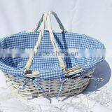 Woven Baby Gift Basket With Handle thumbnail-1