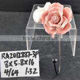 Hand Made Flower Shape Ceramic Wall Hook for Home Decoration thumbnail-1