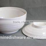 2016 New Design Wave Design Tableware Round White Solid Color Melamine Soup Tureen thumbnail-2