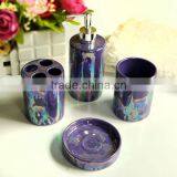 Purple 4pcs Bathroom Items thumbnail-1