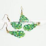 Christmas Jewelry Beaded Earrings Green Earrings Christmas Tree Earrings thumbnail-5