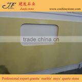 Artificial Yellow Color Marble Beige Flat Quartz Stone Countertop thumbnail-1