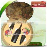 3 Pcs Round Shape Wooden Box Wine Set thumbnail-1