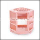 Made in China High Quality White ABS Big Rotatable Cosmetics Display Shelf Wholesale thumbnail-4