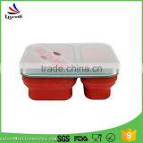 Wholesale Silicone Folding Lunch Box With Dividers Children BPA Free Collapsible Bento Lunch Box thumbnail-2