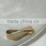 Vintage Round Aluminum Saucer Sled Metal Snow Disc w/ Canvas Strap Handles 25" thumbnail-5