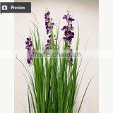 120 / 150 / 180 cm Nearly Nature Synthetic Grass Potted Onion Grass With Dendrobium Flowers Artificial Pots Plant for Decoration thumbnail-3