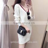 Best Sale Knitted Women Long Sweater Design V Neck Cashmere Sweater Women thumbnail-2