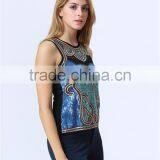 New Design Ladies Heavy Sequin Embroideried Embellishment Beaded Top thumbnail-2
