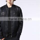 MGOO New Arrival Black Bomber Jackets For Men Long Sleeves Embroidery Tops Zip Up Winter Coat thumbnail-4