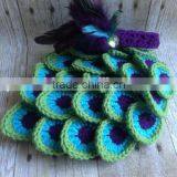 2016 Hot Sale Crochet Baby Clothing Knitting Girl Clothes Peacock Crochet Toddlers Winter Knit Sets thumbnail-4