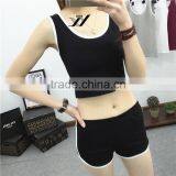 Women Blank Fashion Crop Top Sport Vest t Shirt Sleeveless thumbnail-4