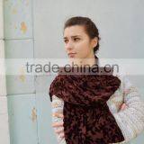 Vintage Brown Velvet Scarf ,Lace Shawl, Gothic Shawl, Plush Scarf, Women's Neck Scarf, Devore Scarf Stole, Velvet Devore Scarf thumbnail-4