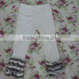 2017 Spring New Designs For Baby Girls Solid Color Cotton Comfortable Icing Ruffle Capris thumbnail-1
