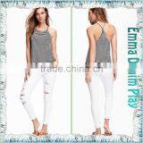 Latest Designs Sexy Ladies White Black Striped Tank Tops thumbnail-3