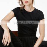 OEM Facotory China Wholesale Casual Customized Crew Neck Short Sleeve 95 Cotton /5 Elastane Blank T-shirt Women thumbnail-4