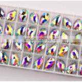 Teardrop Sew on Crystal ab Rose AB Flat Back Sew on Rhinestones Beads for Dress thumbnail-4