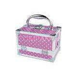 4mm MDF PVC Aluminum Cosmetic Cases / Makeup Boxes With Mirror , Pink thumbnail-1
