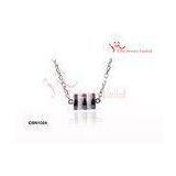White And Black Pandora Ceramic Silver Necklace With 18 Inch Silver Box Chains CSN1024 thumbnail-1